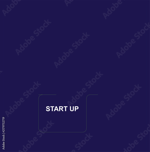 Minimalist start up text on dark blue background, professional business launch concept vector, modern corporate landing page graphic