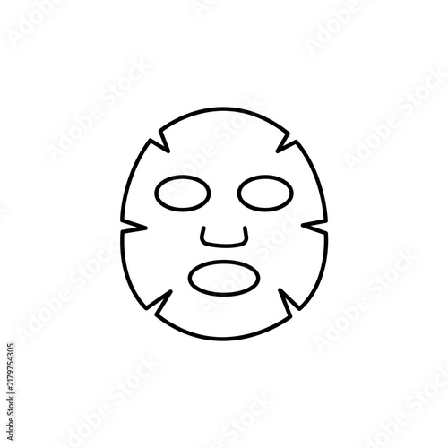 Sheet face mask icon, skincare beauty product vector illustration