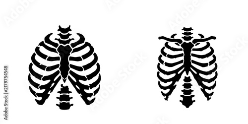 Pair of ribcage silhouettes, symbolizing anatomy and gothic art