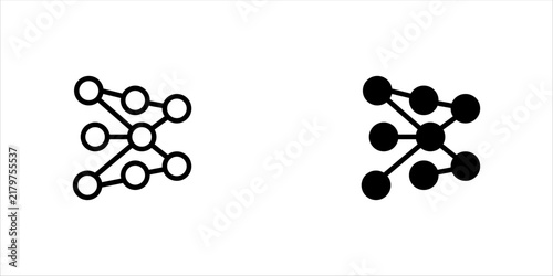  Bold outline icon set. of interconnected nodes representing networking, data connections, digital communication, information systems, and technology infrastructure.