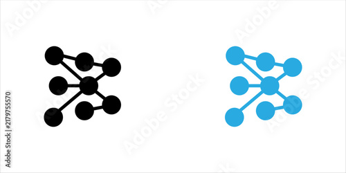  Bold outline icon set. of interconnected nodes representing networking, data connections, digital communication, information systems, and technology infrastructure.