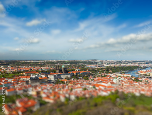 Photography Medieval Aerial view of Hradchany, the St. Vitus Cathedral