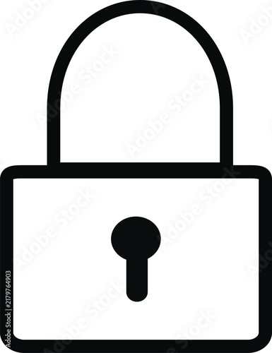 Simple padlock icon vector illustration, security and protection symbol outline