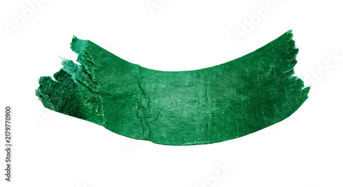 Foto Green torn masking tape piece isolated on transparent background