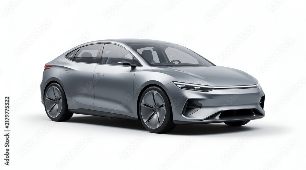 Fototapeta premium Futuristic Electric Car Isolated