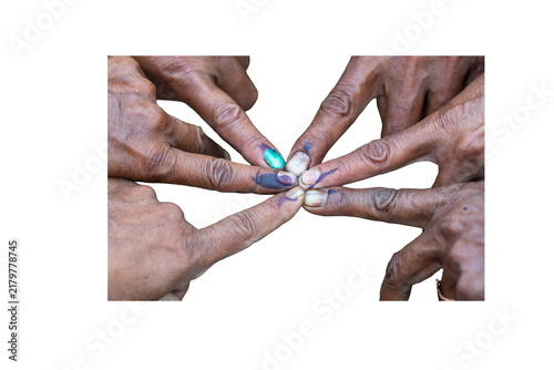 Bild auf Leinwand Indian voter ink mark on fingers