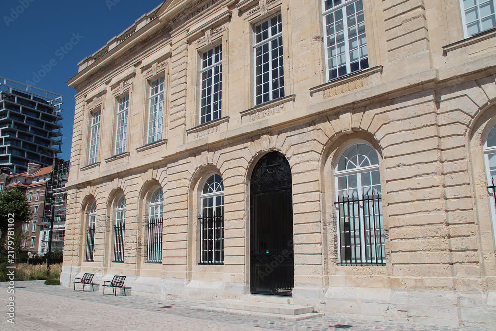 Fototapeta premium old stone hall (natural history museum) in le havre in normandy in france 