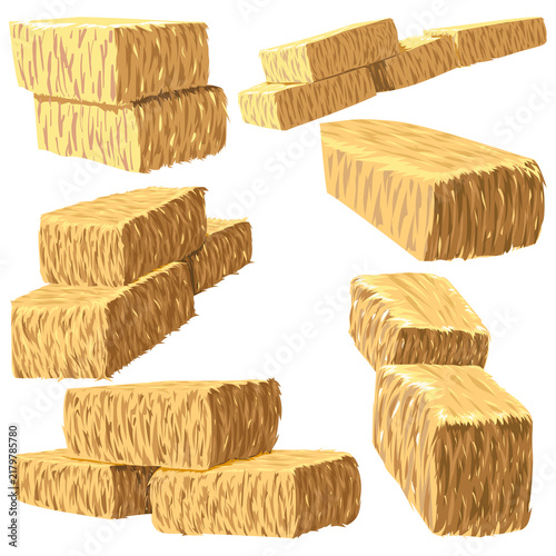 stack of hay bales for race track of motocross 