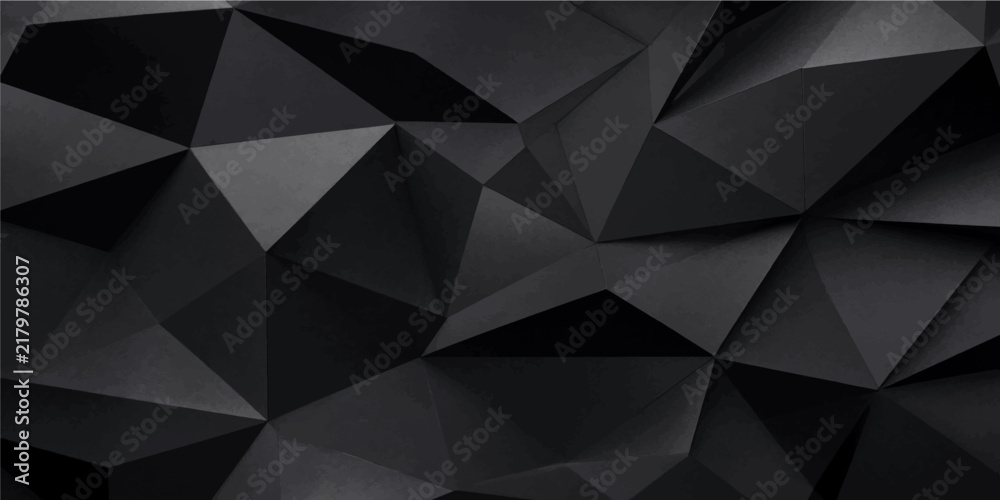 Fototapeta premium Low poly abstract geometric polygonal dark gray faceted mosaic background with modern crystalline texture vector artwork