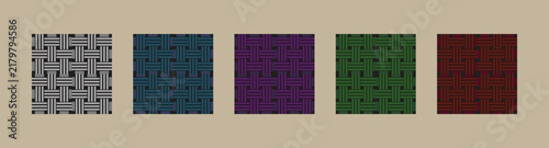 Modern Woven Geometric Pattern Texture Collection Colorful Abstract Background