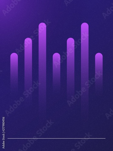 Fotografía Abstract background with vertical purple sound wave equalizer bars on a dark bac
