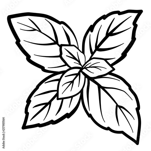 black and white hand drawn file leaf bud for coloring book or page 