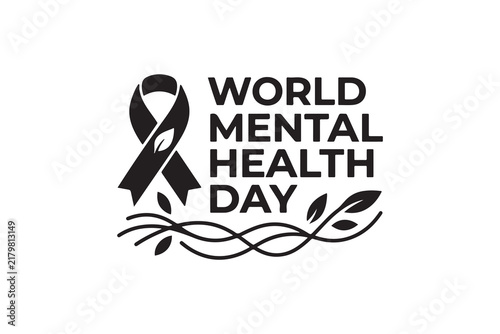 World Mental Health Day Ribbon Vector Design Concept