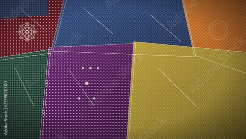 Boho Chic Quilt Background with Colorful Patchwork Patterns