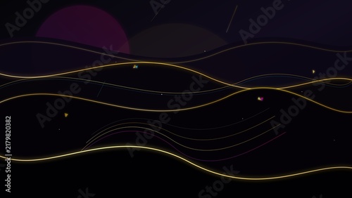 Abstract Geometric Golden Waves Luxury Background