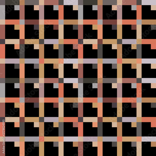 Modern geometric plaid seamless pattern, abstract mosaic checkered high resolution background, trendy terracotta ornament for textile, digital print, fabric and wallpaper