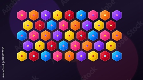 Foto Abstract Geometric Hexagon Quilt Pattern Illustration