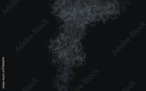 Smoke imitation on a black background, abstract flowing smoke, dark atmospheric backdrop.