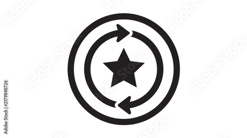 Recycle symbol icon with star vector illustration graphic design symbol