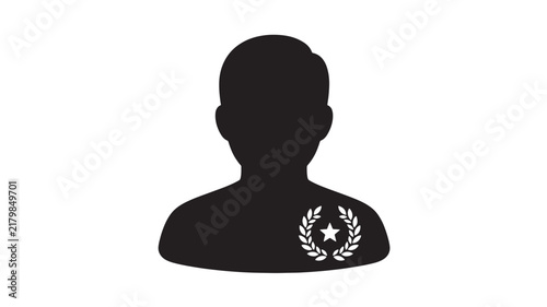 User avatar icon with award star symbol vector illustration graphic
