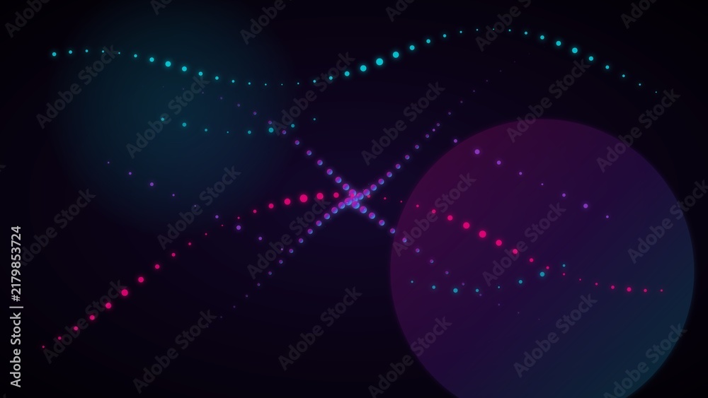 Fototapeta premium Neon Cyberpunk Halftone Vortex Abstract Background