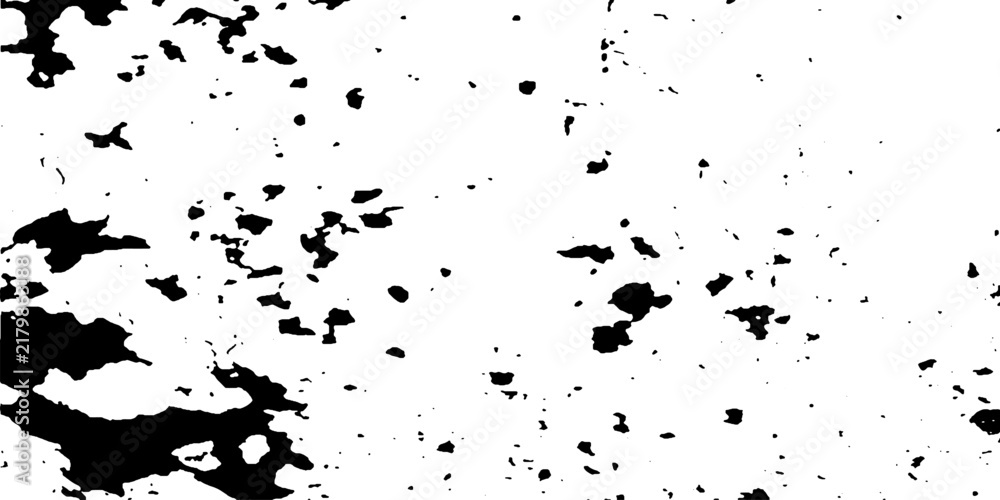 Fototapeta premium Monochrome texture composed of irregular graphic elements. Distressed uneven grunge background. Abstract vector illustration. Overlay for interesting effect and depth. Isolated on white background.