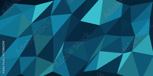Quadro su tela Geometric blue low poly background with sharp triangular shapes