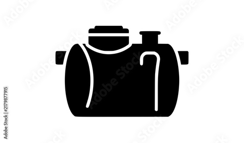 Sewerage Tank Isolated Black Silhouette Vector Illustration