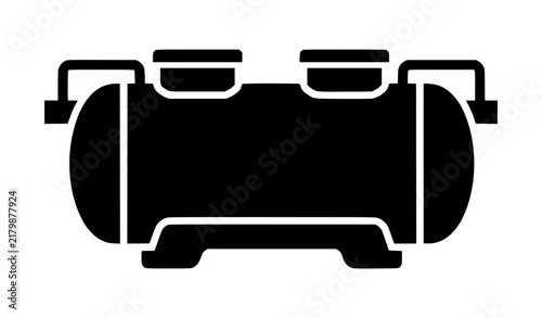 Horizontal Septic Sewerage Storage Tank Black Silhouette Vector Icon