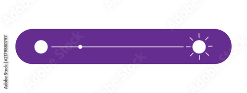 Foto Purple brightness slider icon with sun and moon for user interface settings