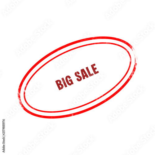 Red oval Big Sale rubber stamp isolated on white background