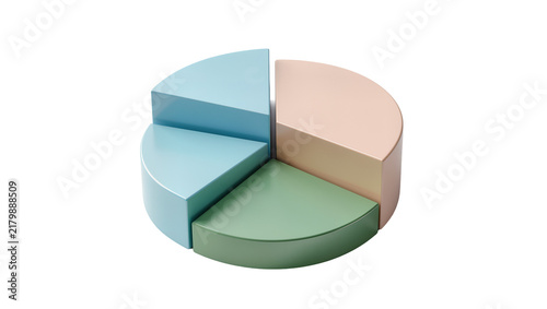 Bild auf Leinwand Colorful geometric pie chart segments, isolated on transparent background