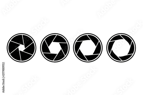 Obraz na płótnie Aperture Camera Shutter Icons Set