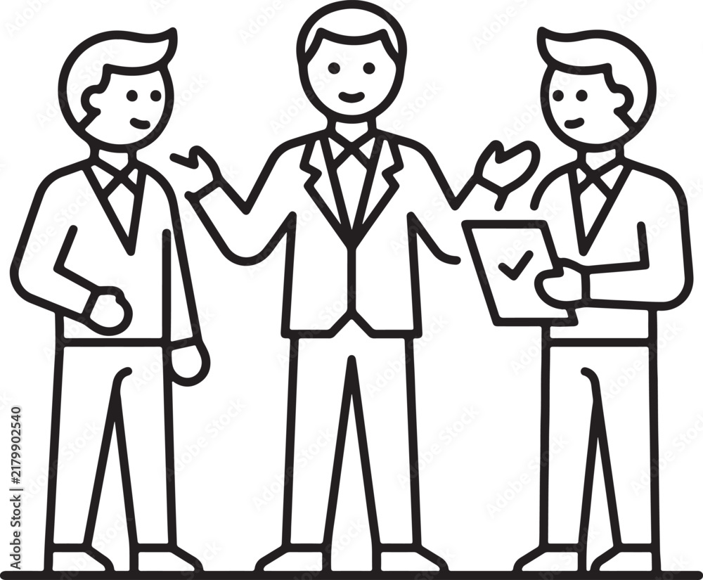 Fototapeta premium Group of Diverse Business People Cartoon Vector Illustration Representing Teamwork Partnership Professional Success and Corporate Collaboration