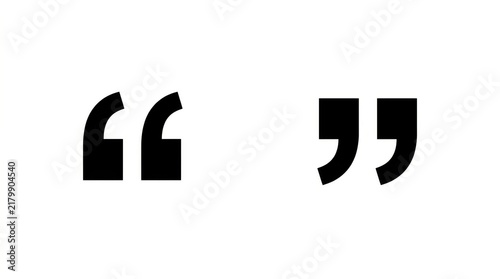 Black quotation marks icon set isolated on a transparent background