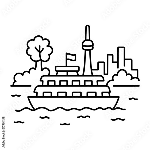 Photography hand drwan icon showing Toronto Island
