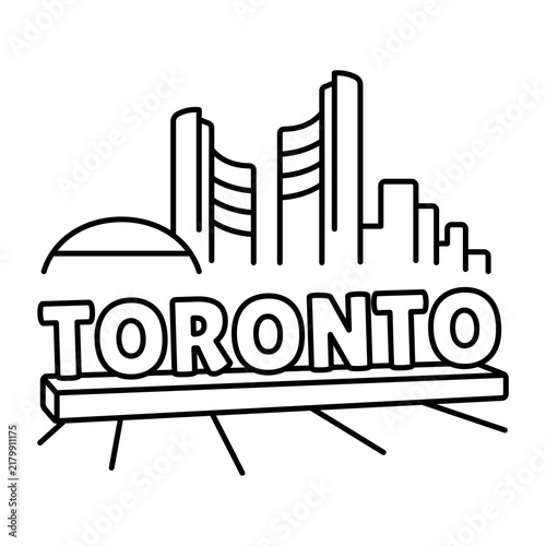 Canvas Print hand drwan icon showing Toronto sign