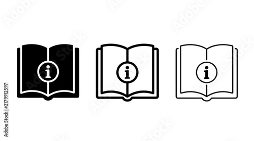 Plakat Information book icon vector set for user interface design and guide web