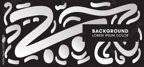 Abstract Vector Gradient Banner with Random Lines, Energetic Doodle Art Banner. 