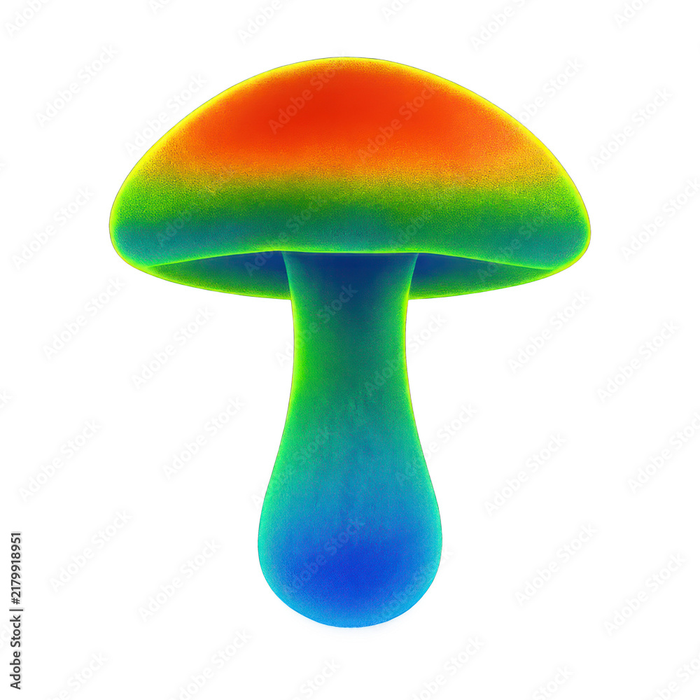 Obraz premium PNG Colorful psychedelic mushroom illustration.