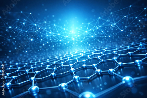 Nanotechnology image showing molecular structure and breakthrough in research and science