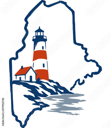 Maine Postage Stamp Vector