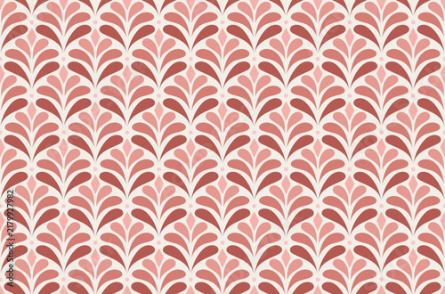 Geometric foliage background. Vintage art deco leaves seamless pattern.