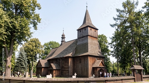 Wooden church in Naruszewo, Masovia, Poland
