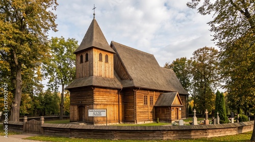 Wooden church in Naruszewo, Masovia, Poland