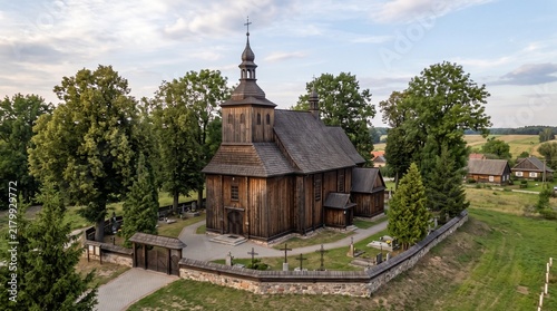 Wooden church in Naruszewo, Masovia, Poland