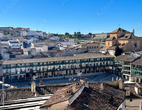 Top view of the old town on a sunny day. Chinchon. Spain.