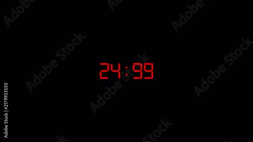 30 second Countdown timer animation from 30 seconds to 0 seconds on a transparent background. 30 seconds countdown timer with alpha channel in 4k. 