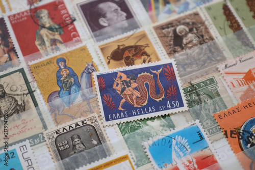 Obraz na płótnie stamp album Greece