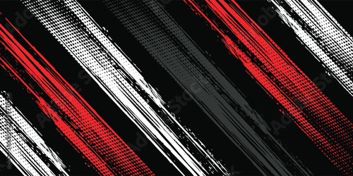 Gaming esport background striking stripes electric banner vector illustration design red black grunge brush wing comic pattern modern abstract concept livery stripes decal paint splash splatter.